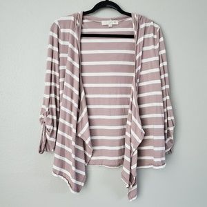 LOFT Sweaters - Loft Pink White Cardigan Hoodie Size Large Women's LOFT Sweaters - Loft Pink White Cardigan Hoodie Size Large Women's